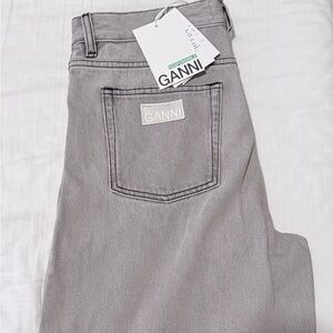 Ganni Gray Wide Leg Jeans